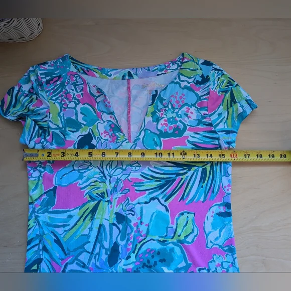 LILLY PULITZER Mini Dress Women Size XS V Neck Short Sleeves Colorful Floral - Picture 6 of 8